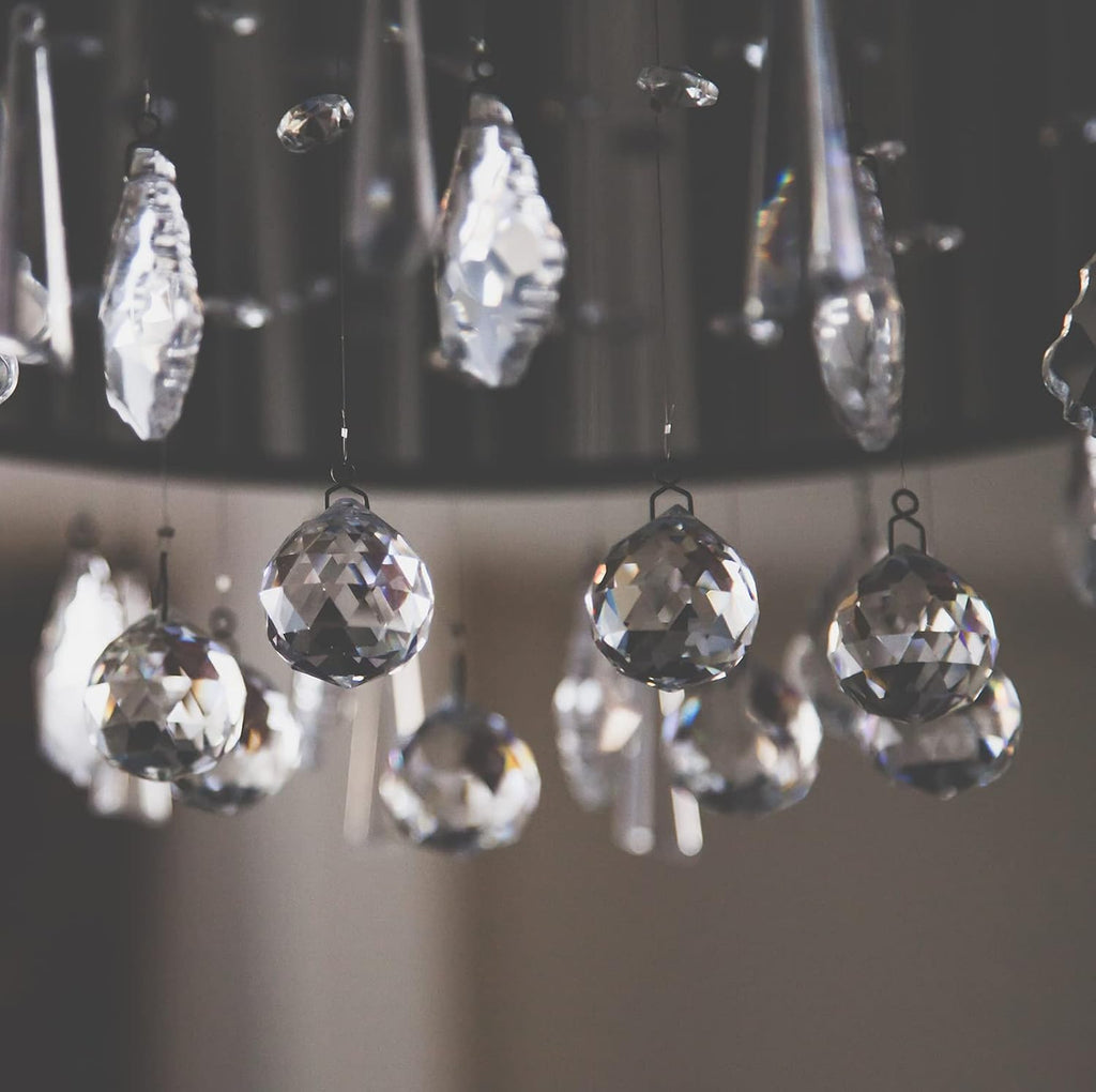 20 Pack Upgraded Crystal Ball Prism 40mm / 1.57 Inch Decorative Ball - Suncatcher Rainbow Pendants Maker - Perfect