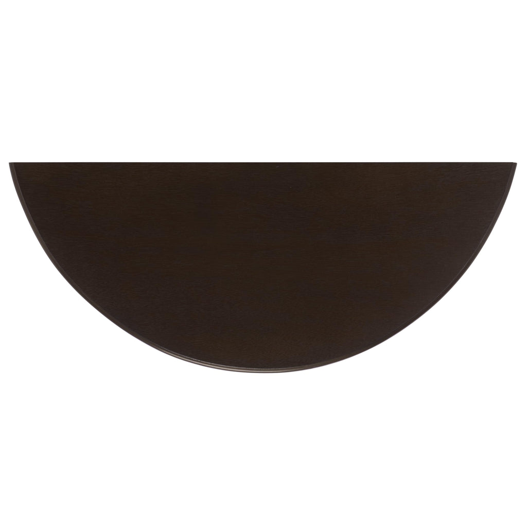 Tinsley Half-Round Console Table - Dark Chocolate - Solid Wood - Farmhouse Demilune Design - Ideal, 28"