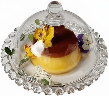 4 inch Glass Cake Stand with Dome,Small Cake Stand Dessert Serving Tray - Set of 2