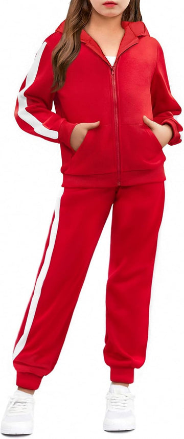 Girls 2 Piece Outfits Sweatsuits Athletic Tracksuit Jogger Set
