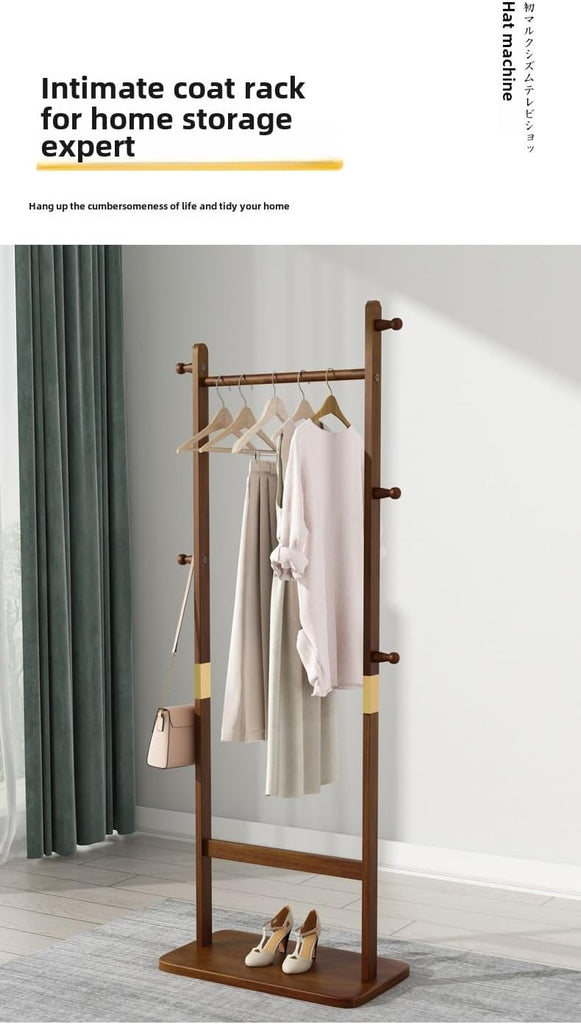 Eco-Friendly Solid Wood Coat Rack, 23.6 x 11 x 64.1 Inches, Easy Assembly, Perfect , Entrance, or Living Room Decor