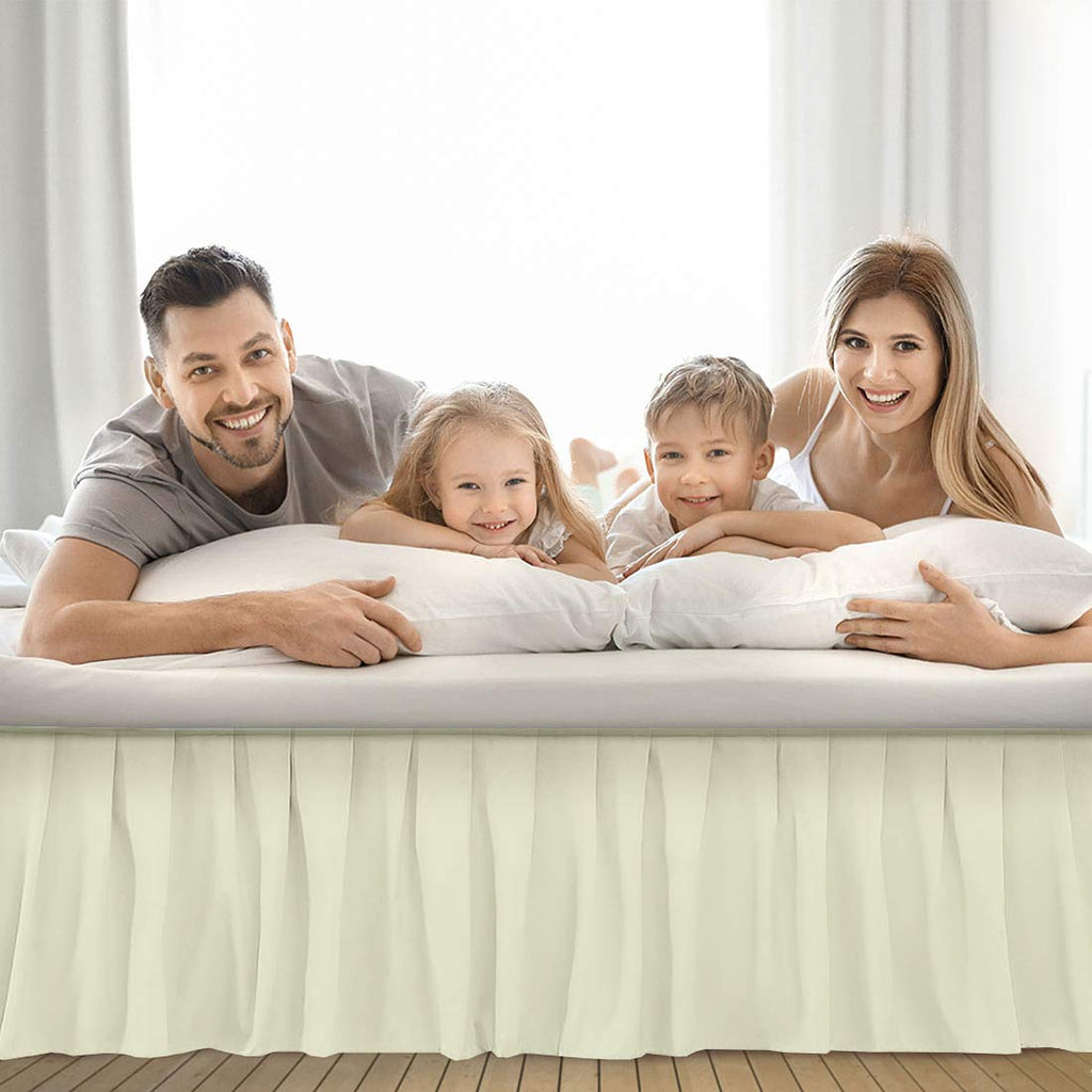 Ruffled Bed Skirt with Split Corners Three Side Coverage-King Size Dust Ruffles Bed Skirts 14 Inch Drop Expertise