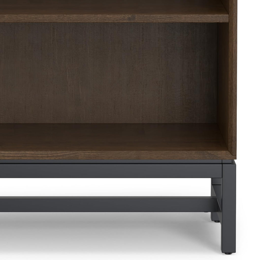 Banting 66" Tall Solid Wood 5-Shelf Bookcase in Walnut Brown