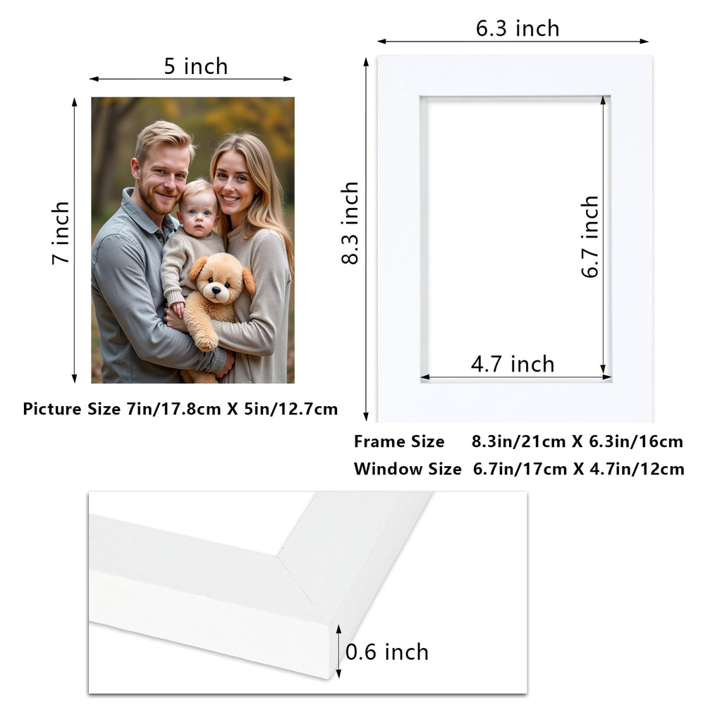 5x7 Double Hinged Picture Frame with Real Glass