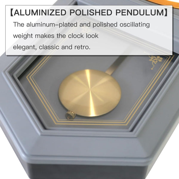 Plastic Pendulum Clock. Sturdy Gray Frame. Westminster Chime Every Hou ...