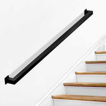 Wall Mount Handrails for Indoor Stairs 2ft Black Wrought Iron Stair Railing