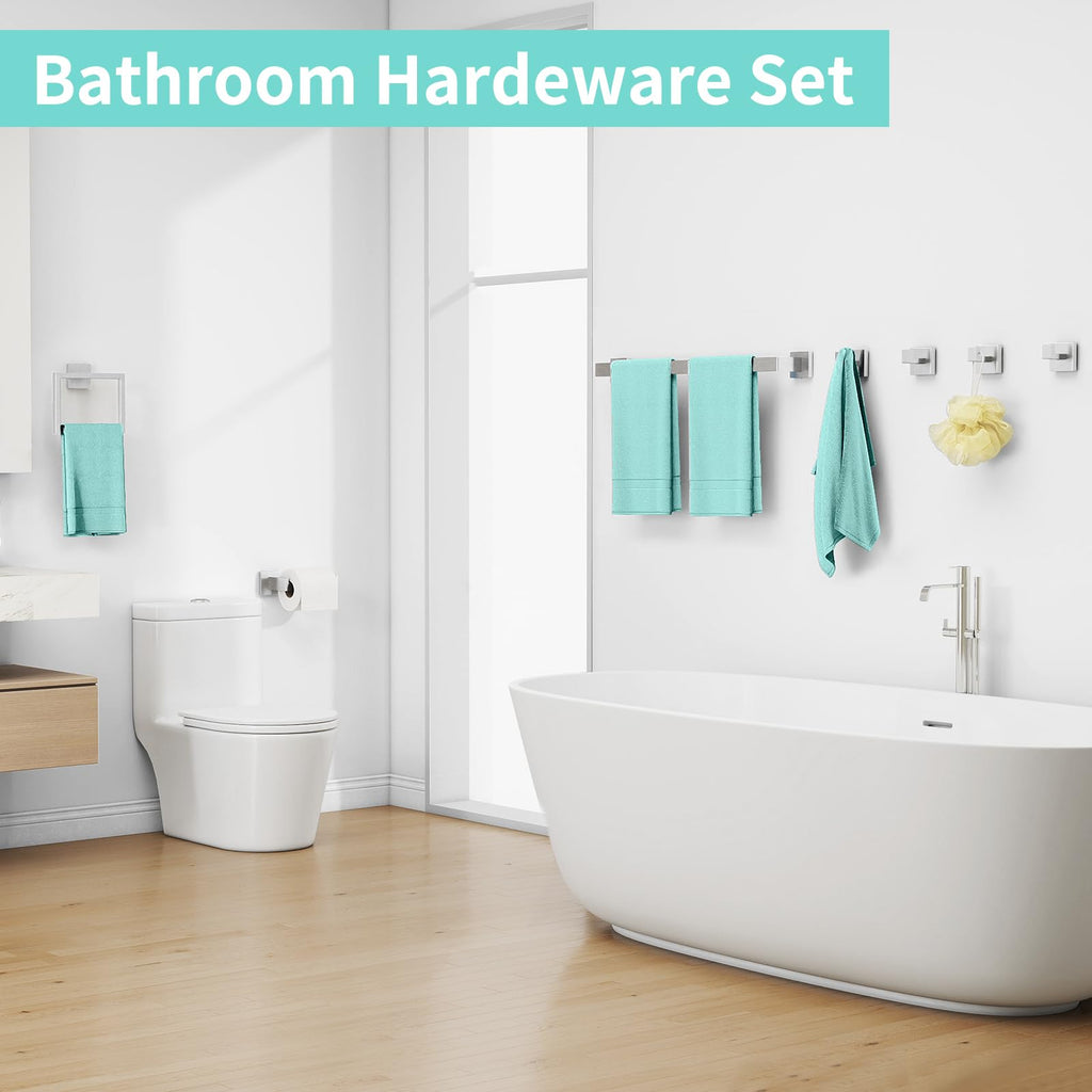 20-Piece Bathroom Hardware Set Brushed Nickel 24 Inch Towel Bar Set