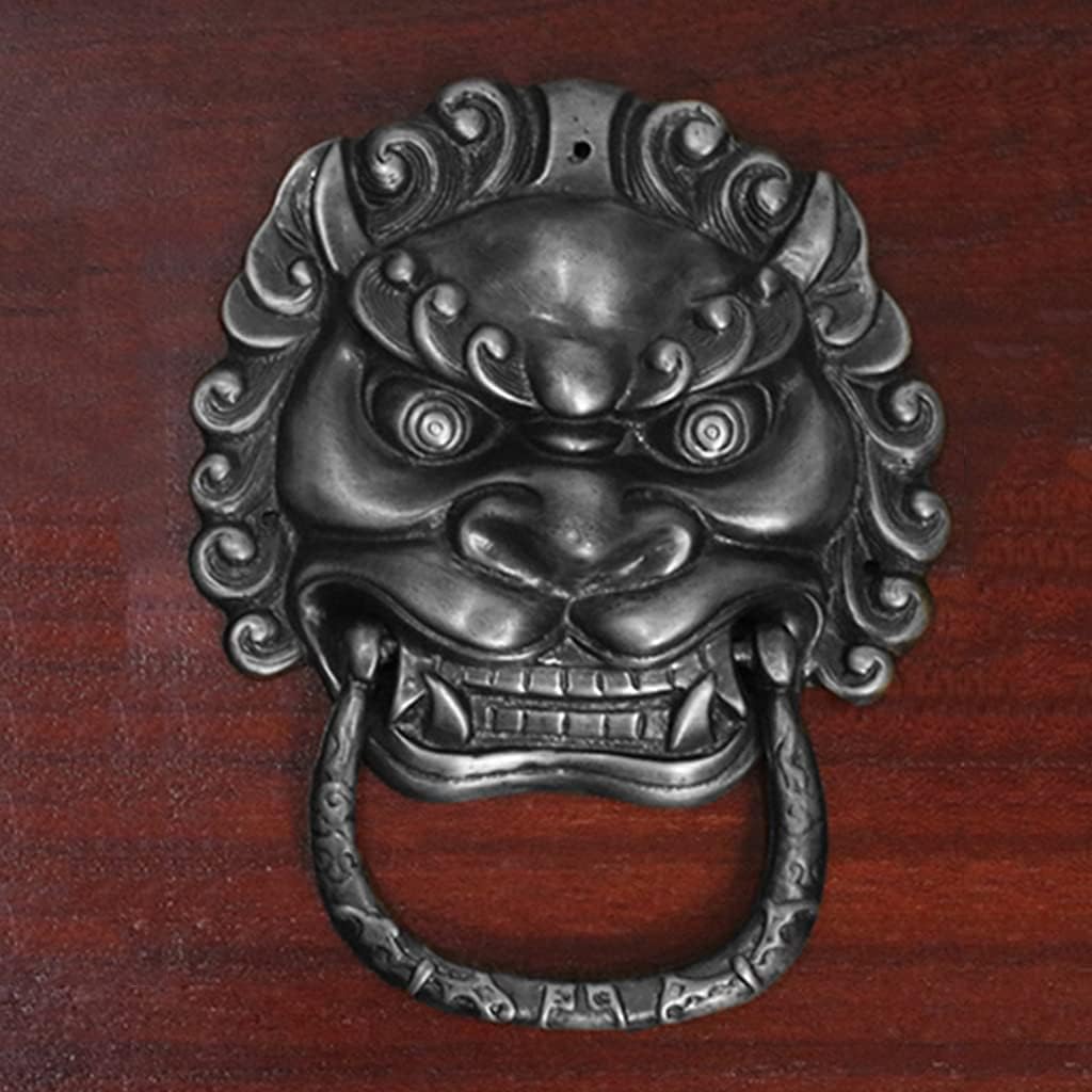 Brass Door Knockers Chinese Antique Lion Door Knocker Door Knockers Antique Brass (Black 15.5 * 19.5cm)