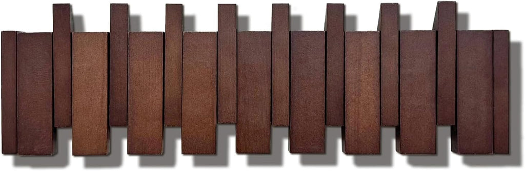 Wall Mounted Coat Rack with Hooks Wooden Wall Mount Piano Key Coat Rack 8 Hooks Solid Wood Coat Rack Wall Mount (22")