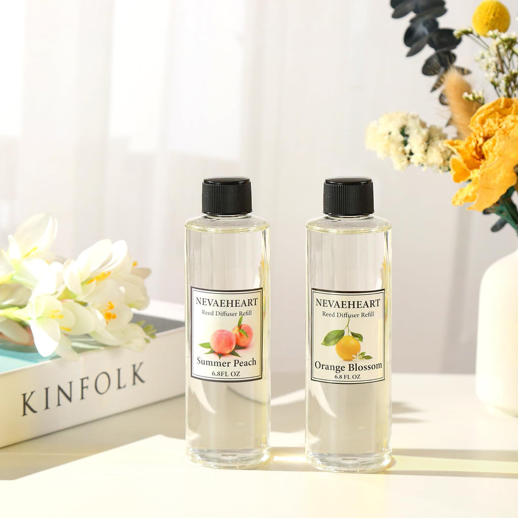 Gardenia Reed Diffuser Oil Refill Set, 6.8 OZ X 2 Pack Home Fragrance Home Decor