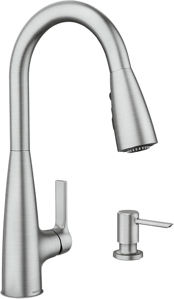 Haelyn Spot Resist Stainless Single-Handle Pull-Down Sprayer Kitchen Faucet Featuring Power Boost for a Faster Clean