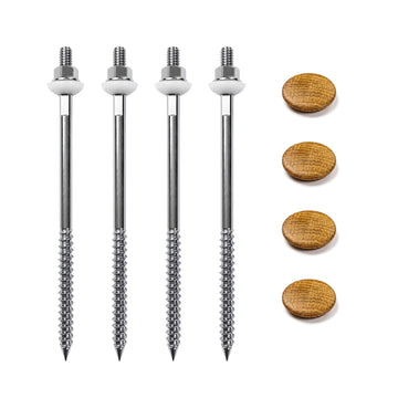 4-Pack Newel Post Mounting Kit, Anchors Post to Wood & Concrete