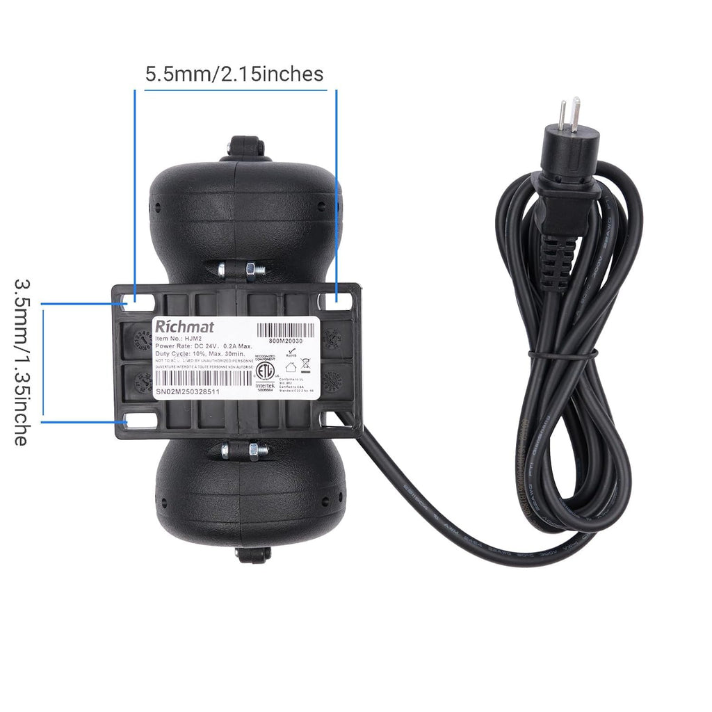 Metal 2-Pin Plug HJM2/HJM8 Massage Motor for Adjustable Bed Bases Vibration Motor Works for Head and Foot