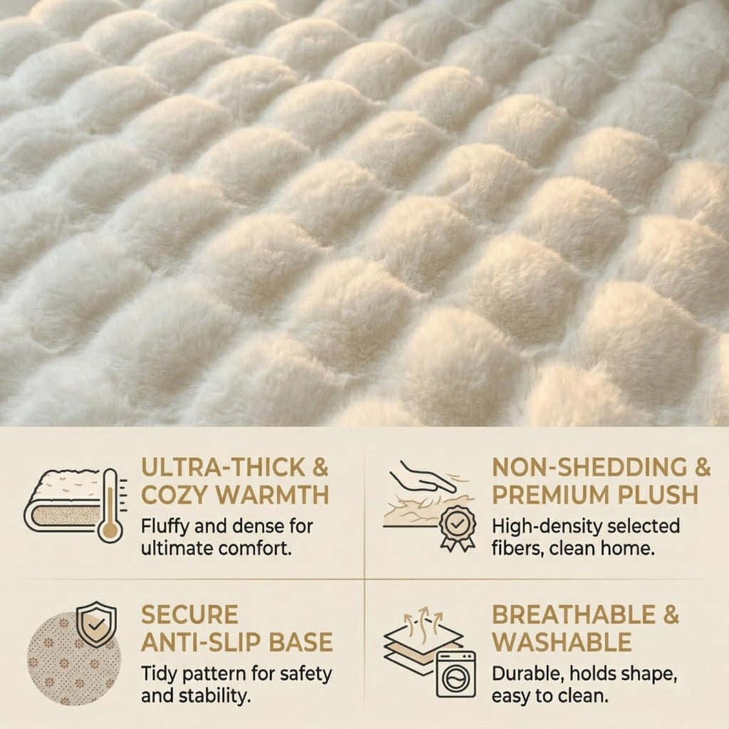 Faux Rabbit Fur Rug Fuzzy Carpet 23.6"×63"