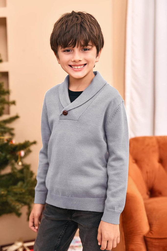 Toddler Baby Boy Girl Shawl Collar Pullover Kid Cable Knit Sweaters