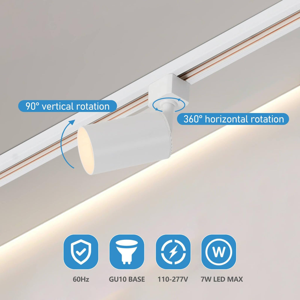 12 Lights LED Track Lighting Kit with 13FT H Track Lighting Rails & Floating Canopy Connector, GU10 Track Light Kit