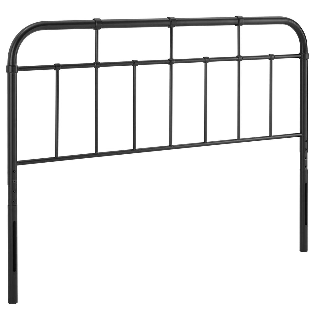 Alessia Modern Farmhouse Metal Headboard in Black