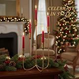 Candelabra for 5 Taper Candles – Hand-Forged Candle Holder with Elegant Vintage Finish – Decorative Centerpiece for