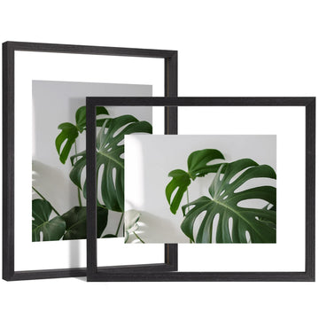 11x14 Floating Frames Set of 2, Double Plexiglass Picture Frame, Made of Solid Wood Display Any Size Photo up to