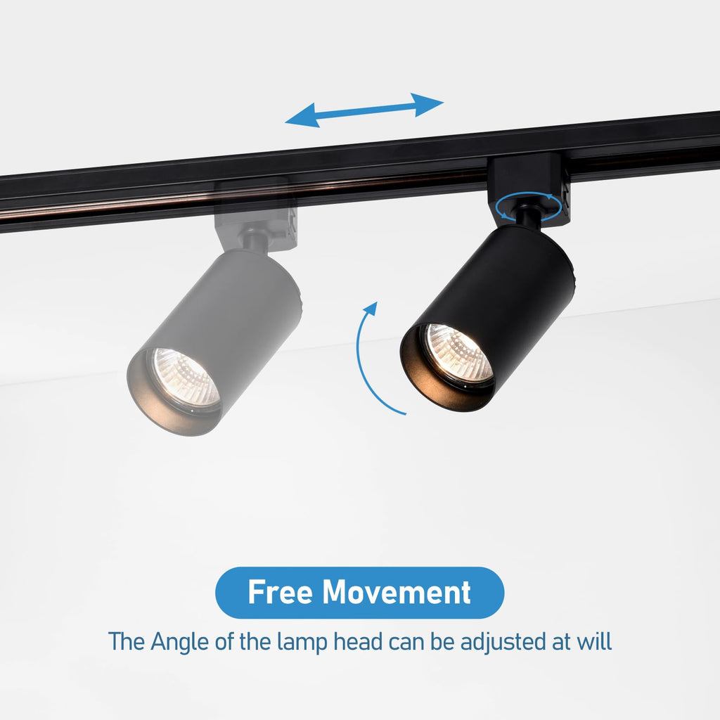 Plug in Track Lighting with Power Cord, 4-Light Black
