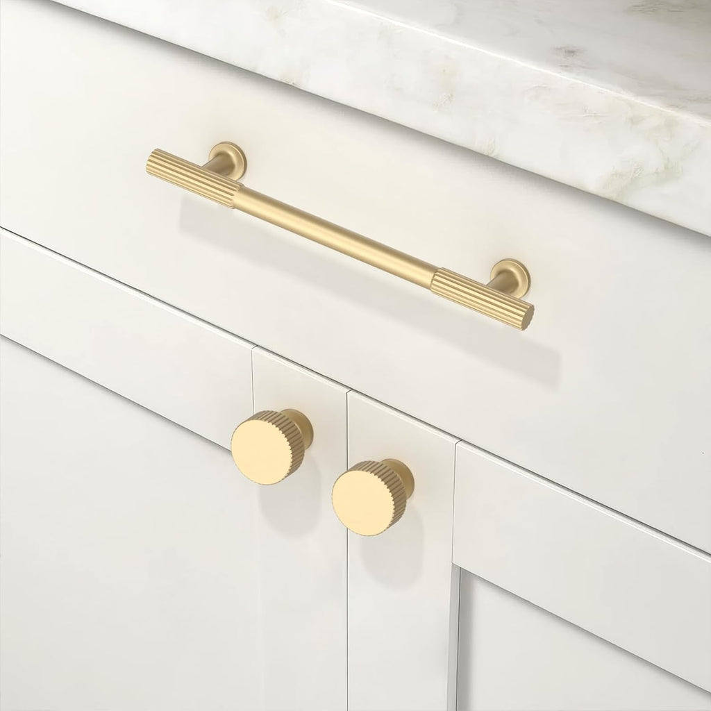 20 Pack Brushed Gold Kitchen Cabinet Knobs Cabinet Pulls Drawer Knobs Cabinet Hardware Zinc Knobs for Dresser Drawers