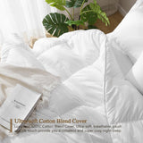 Luxury Oversized King Down Feather Fibers Comforter, Soft Cotton Blend Cover, High Fill Power Medium