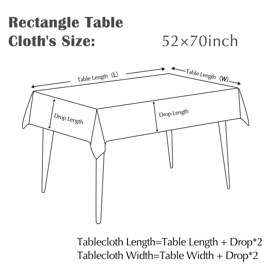Green Floral Linen Blend Rectangle Table Cloth 52 x 70 Inch