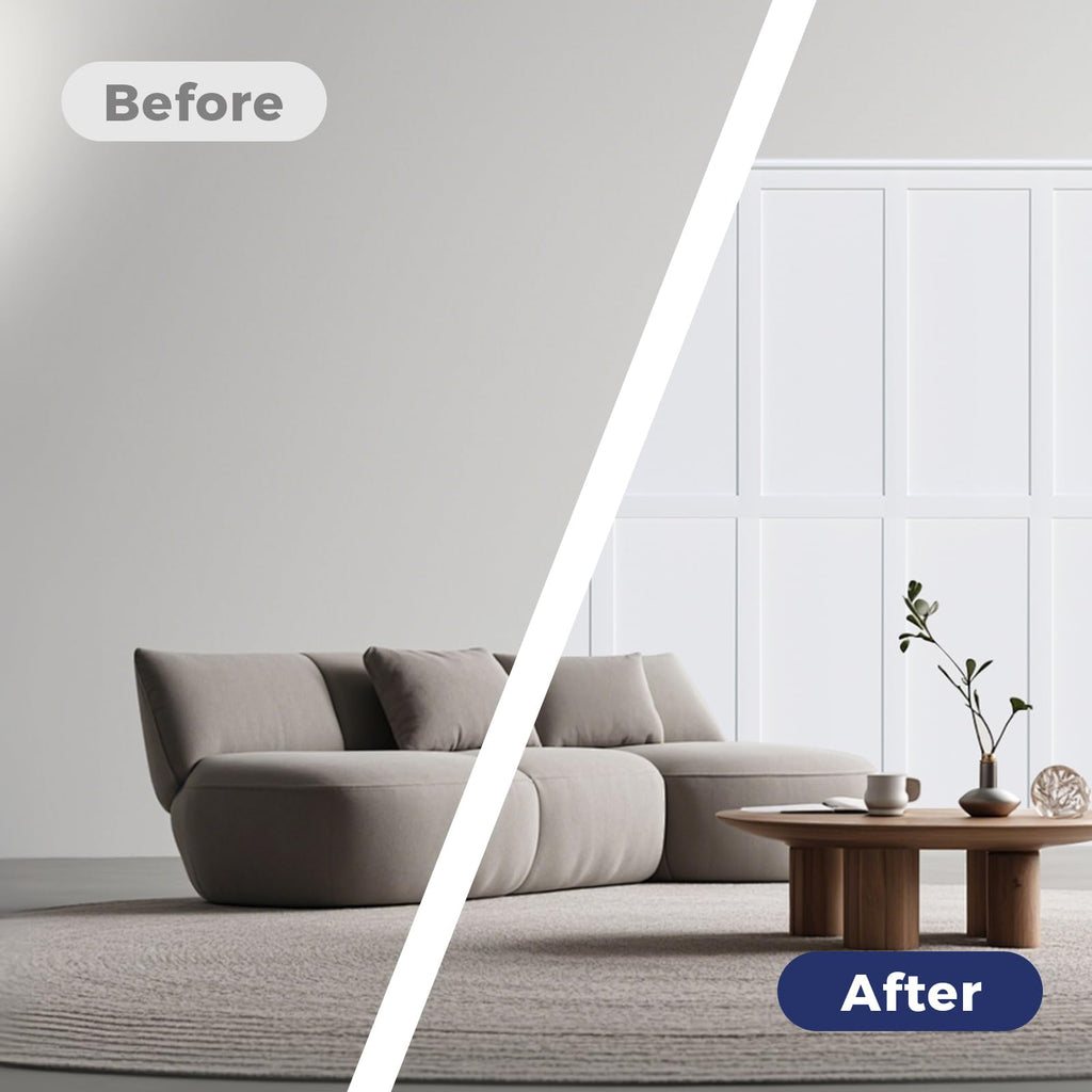20 Pcs Paintable Board and Batten Wainscoting Kit with 4 Pcs Strips