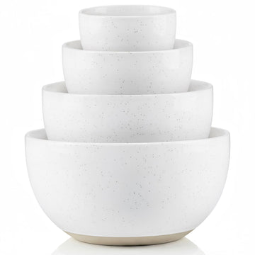 Mixing Bowls, Ceramic Nesting Bowls, Stoneware Kitchen Bowls, For Prep, Serving, Dishwasher Safe, 18/40/90/140 oz
