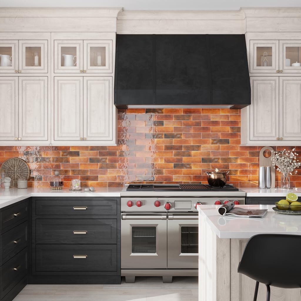 Subway Ceramic Tile Red 2.58x7.9 Glossy 5.38 sq ft/case 38-Pack