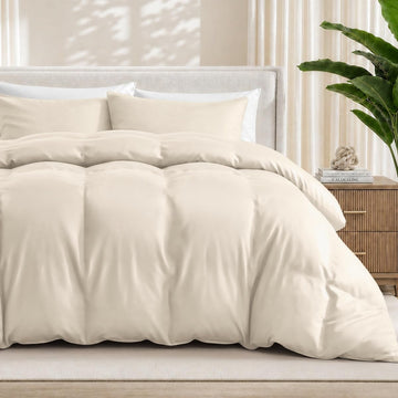 100% Rayon Made from Bamboo Duvet Cover Set (Cal King, Sand)