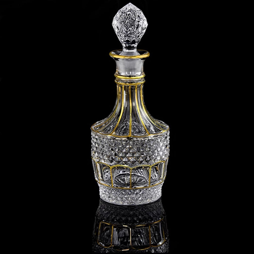 Ry Hand painted Gold design liquor Decanter,Crystal Whiskey Decanter
