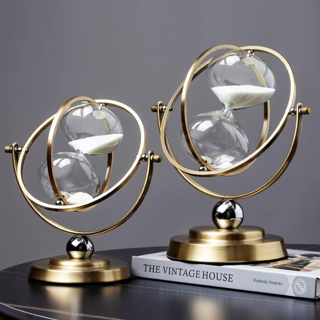 Brass Hourglass 60 Minute Sand Clock Timer:720° Rotating Antique White Sand Watch 60 Min,Antiguo Reloj De Arena 1