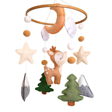 Woodland Baby Crib Mobile, Deer Baby Mobile for Crib Boys & Girls, Fawn Nursery Mobile, Forest Theme Baby Nursery