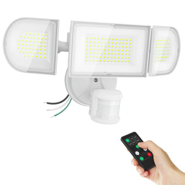 Motion Sensor Outdoor Light with Remote, Dusk to Dawn LED Security Flood Light, 6500K Hardwired Wall