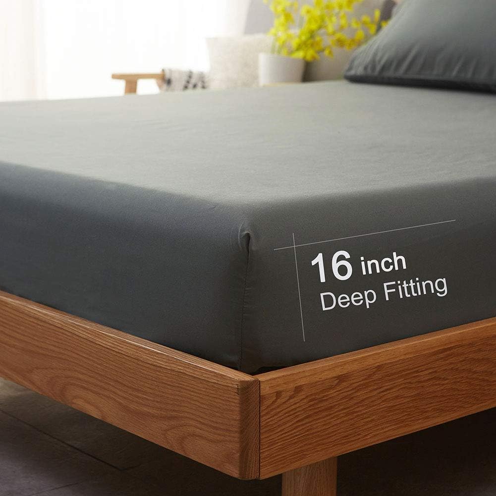 Bed Sheet Set Super Soft Microfiber 1800 Series Luxury Egyptian Sheets 16-Inch Deep Pocket Wrinkle and