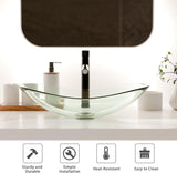 Glass Vessel Sink, Above Counter Oval Bathroom Vanity Sink