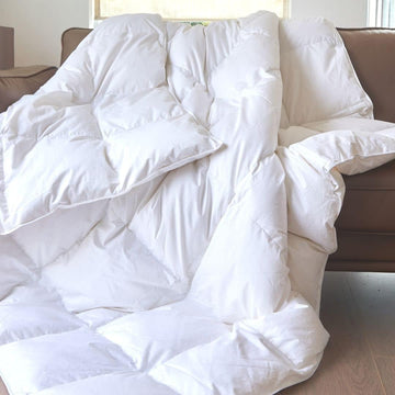 Goose Feather Down Comforter Twin XL-Made in Canada White Goose Feather Duvet Insert-Fluffy Hotel Co