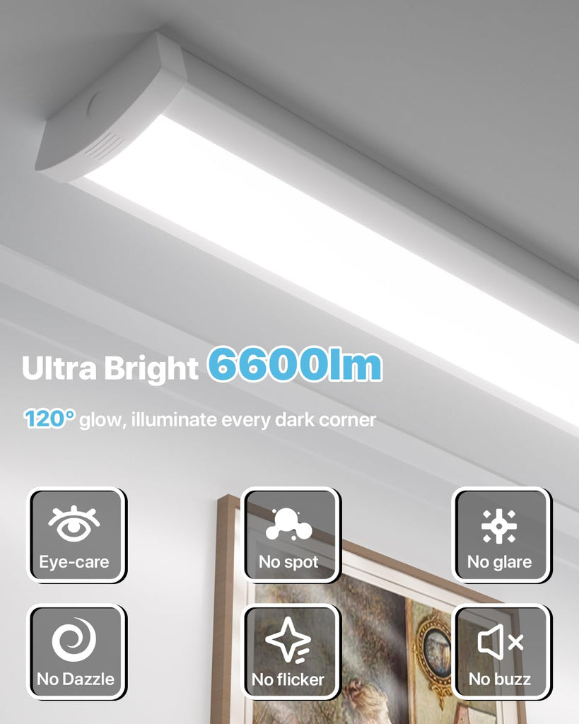 4FT LED Wraparound Light, 60W/50W/40W, 4000K 48Inch Garage Ceiling Lights Surface Mount, ETL Listed