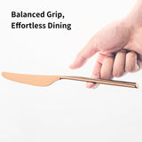 Bailey Rose Gold 20-Piece Forged Stainless Steel Flatware Set Cutlery Set, Service for 4, Silver Finish, Dishwasher Safe