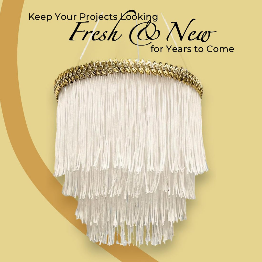 2" Chainette Fringe Trim, Polyester-Made Decorative Fringe Trim, Versatile Fringes for Costumes, Uniforms, Home