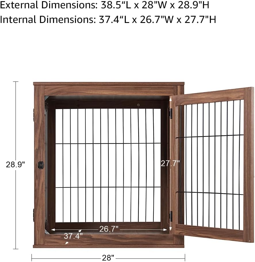 38.5 Inch Furniture Style Dog Crate for Medium Large Dogs
