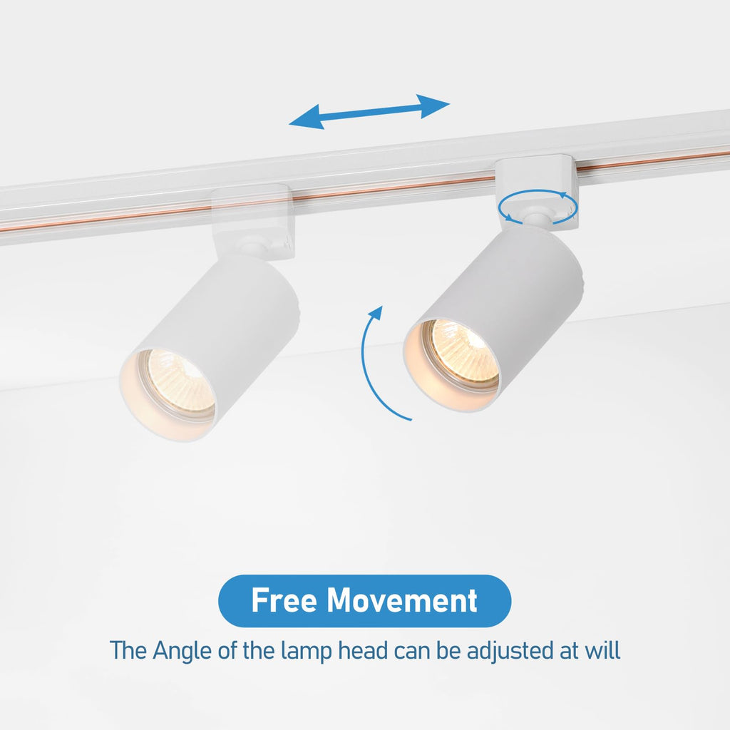 Plug in Track Lighting with Power Cord, 6-Light LED Track Lighting Kit with Track Rail, Modern Kitchen GU10 Track