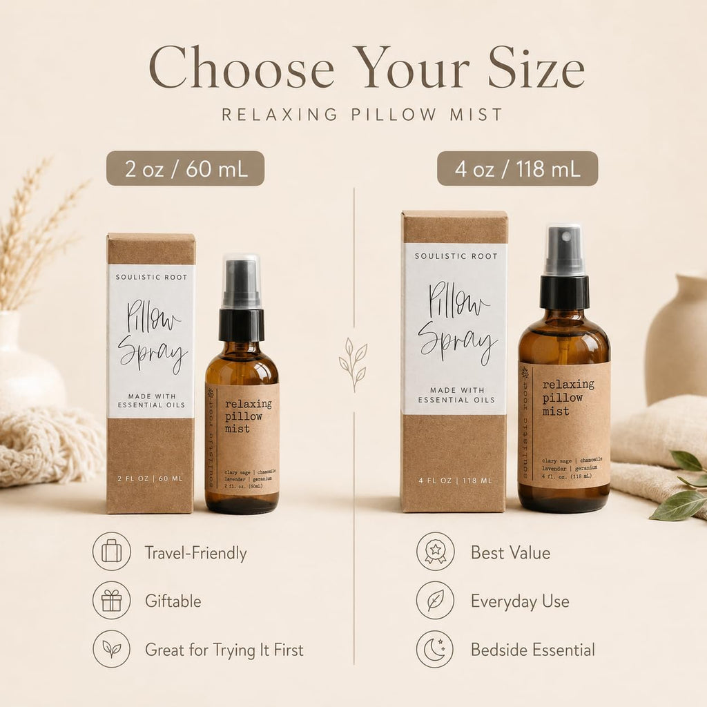 Relaxing Pillow Mist | Lavender Chamomile Linen Room Spray for Pillows, Bedding and Linens, Botanical Home Fragrance - Set of 2
