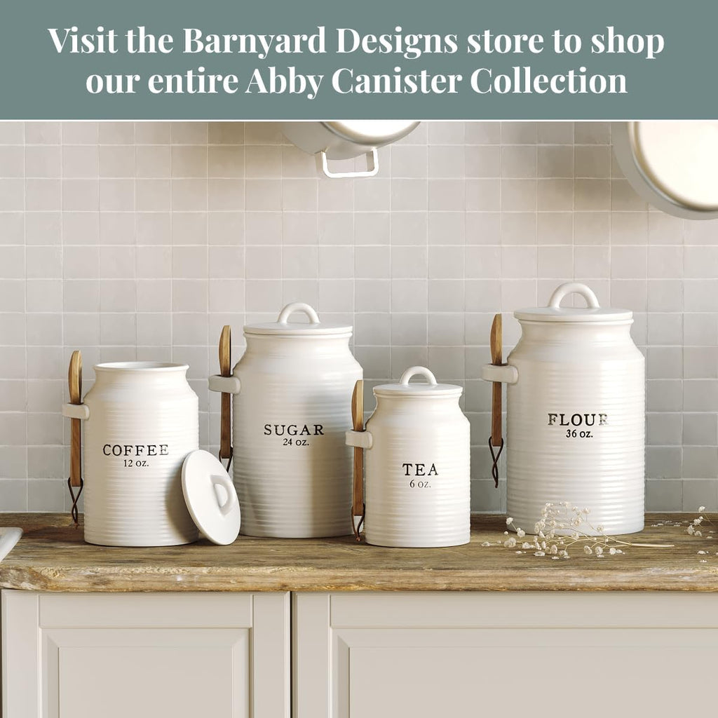 Ceramic Kitchen Canister Set White (Coffee/Sugar/Tea) - Set of 3