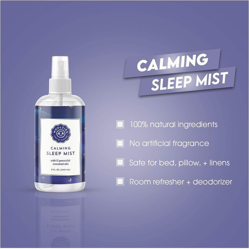 Calming Sleep Mist | 100% Natural Hypoallergenic Essential Oil Pillow Spray | Relaxing & Comforting | 8 FL OZ - Set of 8
