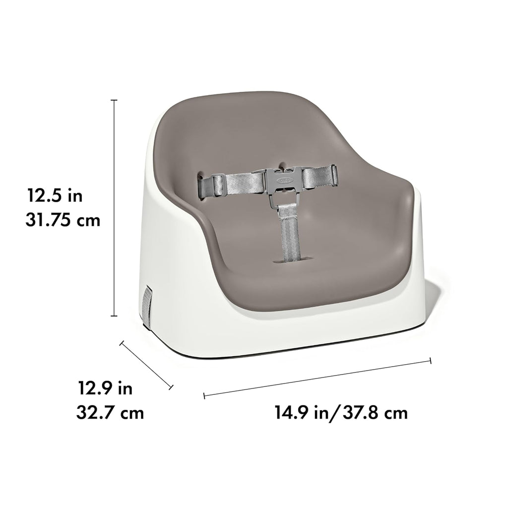 Nest Toddler Booster Seat with Removable Cushion, Taupe | Straps To Dining Chair, Portable For Travel, Cushioned