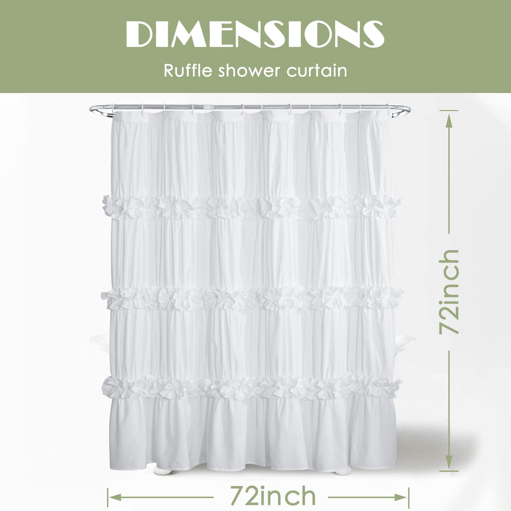 Victorian Ruffle, 72" W x 72" H, White