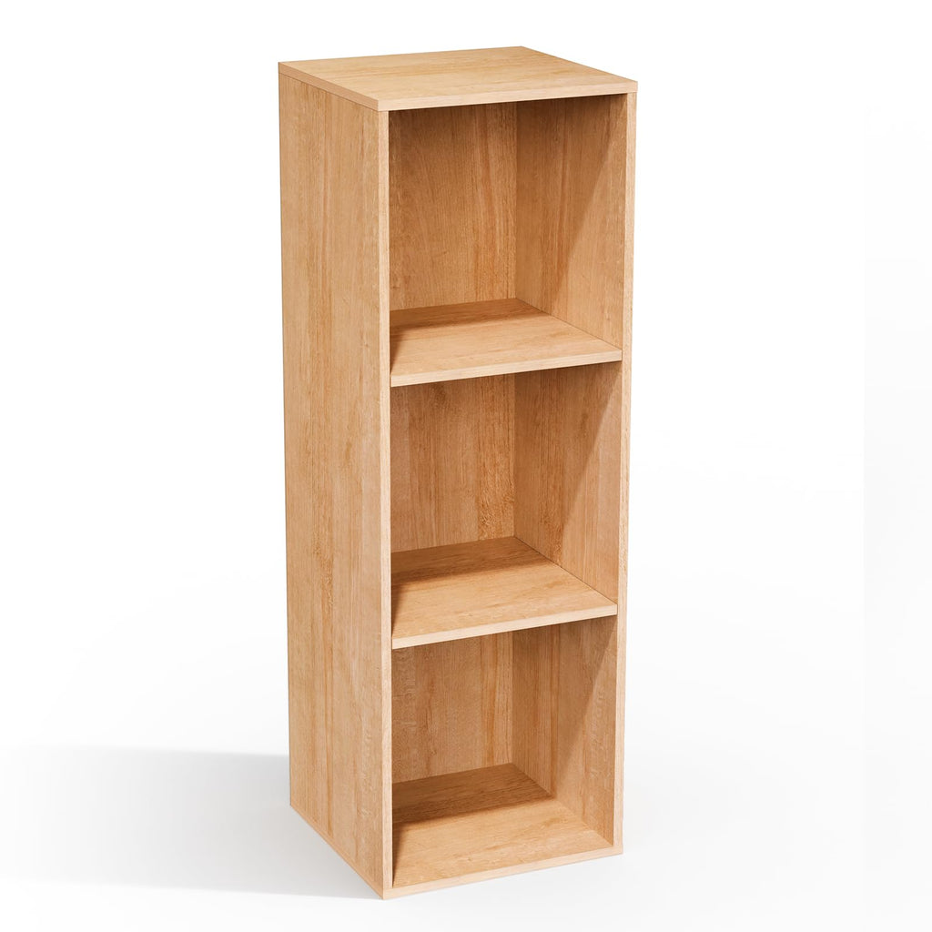 3 Cube Storage Organizer, Cube Shelf, 3 Tier Cube Low Bookcase Freestanding Storage Display Organizer, Three-Cubes Open