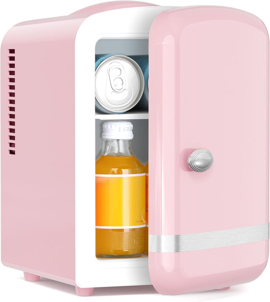 4L/6 Cans Compact Refrigerator,Portable Mini Fridge Skin Care,Cooler and Warmer for Bedroom,Car,Office & Dorm, Small